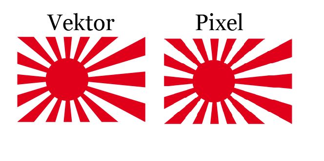 Vergleich Vektor und Pixelgrafik