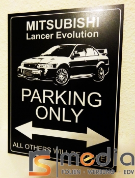 Mitsubishi Colt Parking Only - Aluschild