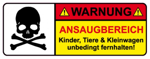 WARNUNG - ANSAUGBEREICH